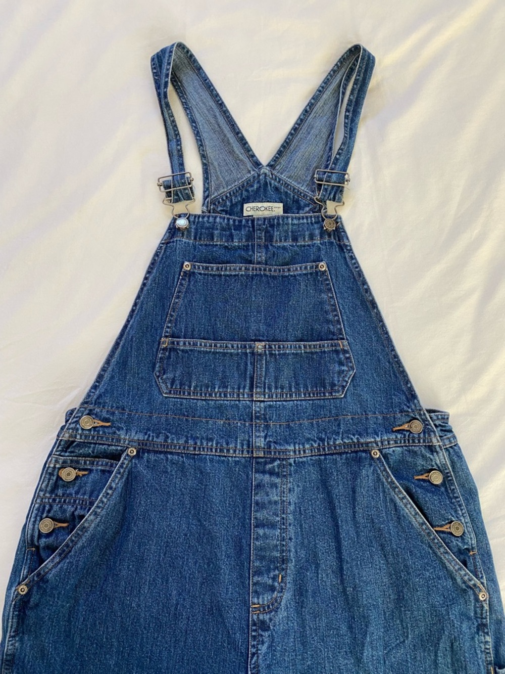 Cherokee Size Medium Denim Overall Bibs